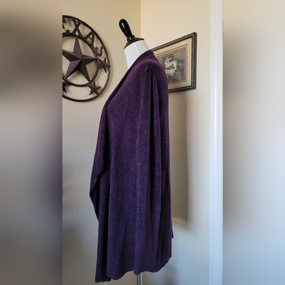 Barefoot Dreams Cozy Chic Island Calypso Cardigan Purple Open Front Size L/XL - Picture 5 of 11
